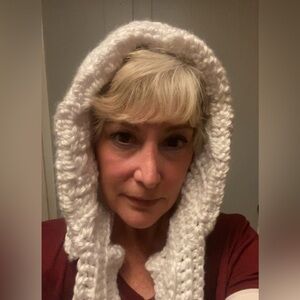 White Eternity Hoodie Scarf